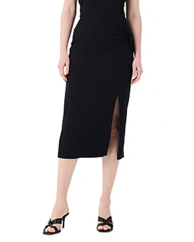 Nic + Zoe Nic+zoe Twist Waist Jersey Midi Skirt In Black Onyx