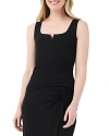 Nic + Zoe Notched Jersey Tank In Black Onyx
