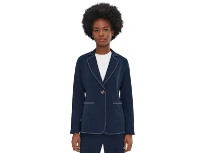 Nic + Zoe Sleek Stretch Accent Stitch Blazer In Purple