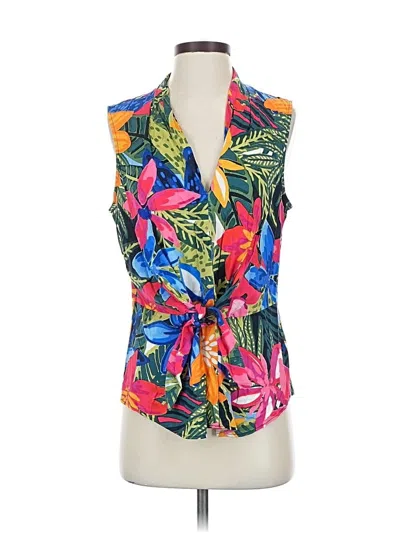 Pre-owned Nic + Zoe Sleeveless Blouse In Blue