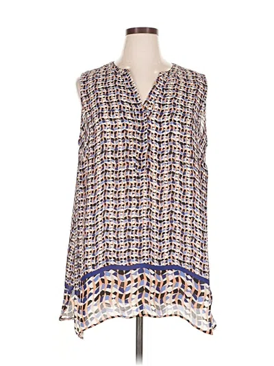 Pre-owned Nic + Zoe Sleeveless Blouse In Blue