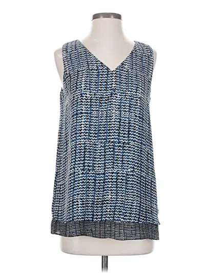 Pre-owned Nic + Zoe Sleeveless Blouse In Blue