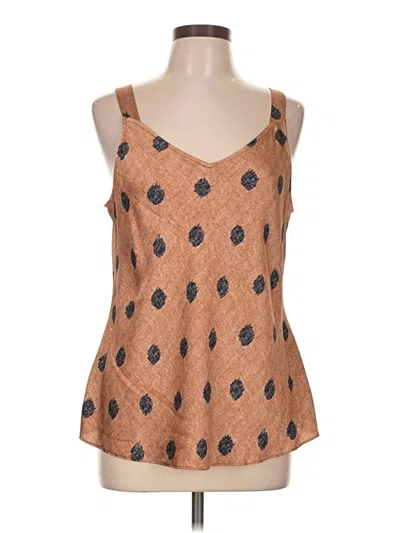Pre-owned Nic + Zoe Sleeveless Blouse In Brown
