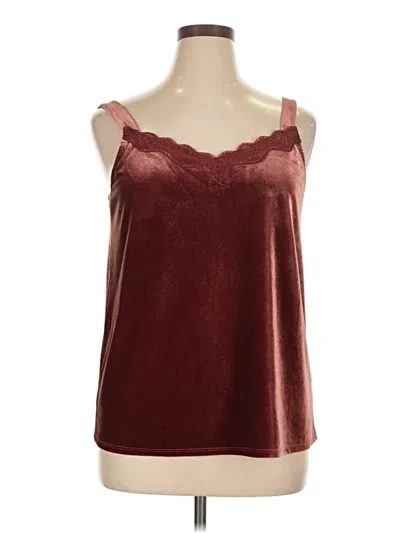 Pre-owned Nic + Zoe Sleeveless Blouse In Burgundy