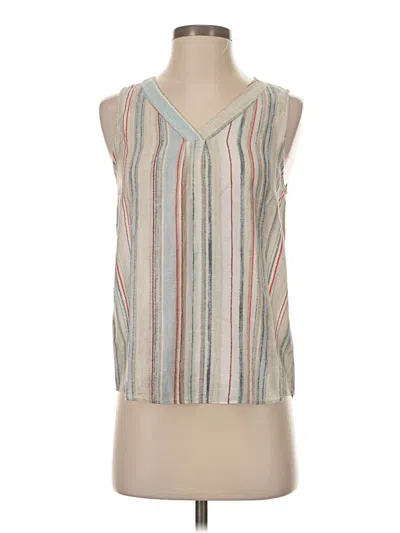 Pre-owned Nic + Zoe Sleeveless Blouse In Ivory