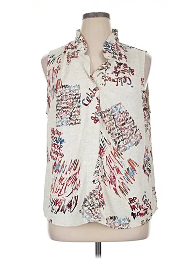 Pre-owned Nic + Zoe Sleeveless Blouse In Ivory