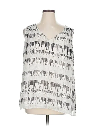Pre-owned Nic + Zoe Sleeveless Blouse In Silver