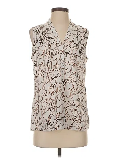 Pre-owned Nic + Zoe Sleeveless Blouse In Silver