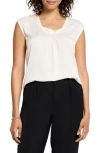 Nic + Zoe Satin Chiffon Layer Top In Classic Cream