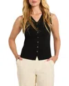 Nic + Zoe Nic+zoe Sleeveless Ribbed Vest In Black Onyx