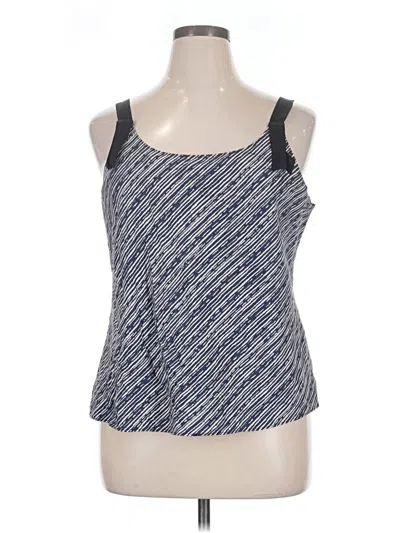 Nic + Zoe Sleeveless Top Blue Halter Neckline Tops