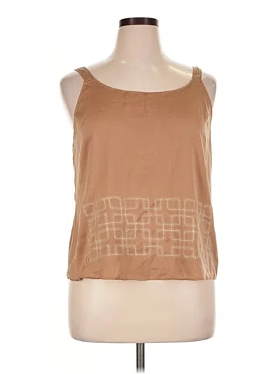 Pre-owned Nic + Zoe Sleeveless Top Brown Square Neckline Tops