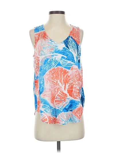 Pre-owned Nic + Zoe Sleeveless Top Orange V Neck Tops