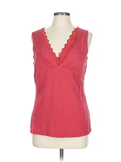 Pre-owned Nic + Zoe Sleeveless Top Red V Neck Tops