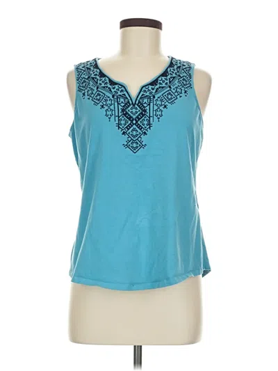 Pre-owned Nic + Zoe Sleeveless T-shirt In Teal