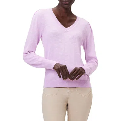 Nic + Zoe Nic+zoe Slub Cotton Blend Sweater In Purple
