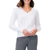 Nic + Zoe Slub Cotton Blend Sweater In White