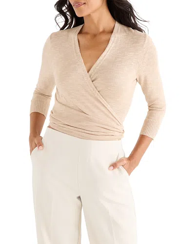 Nic + Zoe Nic+zoe Slub Knit 4 Way Cardigan In Brown