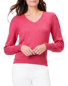 Nic + Zoe Nic+zoe Femme Sleeve Slub Sweater In Red