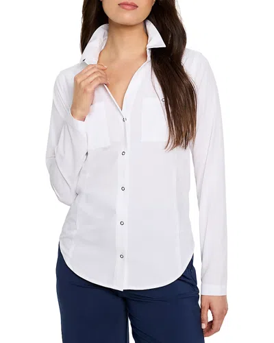 Nic + Zoe Nic+zoe Snap Front Tech Stretch Top In Paper White