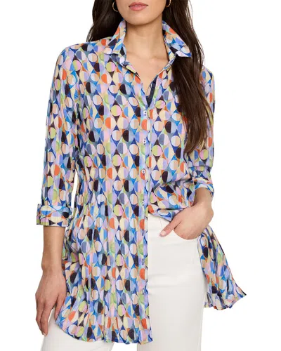 NIC + ZOE NIC+ZOE SOCIAL CIRCLES LONG CRINKLE SHIRT