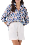 NIC + ZOE NIC+ZOE SOCIAL CIRCLES RELAXED COTTON BUTTON-UP SHIRT