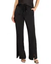 Nic + Zoe Nic+zoe Social Edit Front Slit Satin Pants In Black