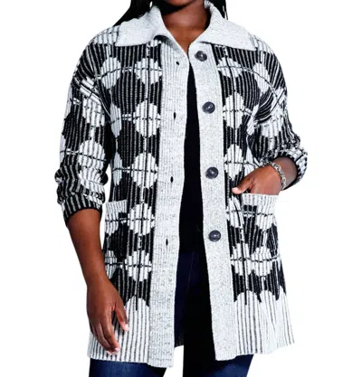Nic + Zoe Soft Dot Cardigan In Black Multi