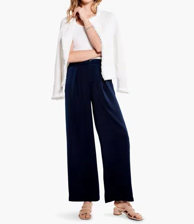 Nic + Zoe Soft Drape Wide-leg Pant In Dark Indigo In Blue