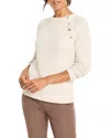 Nic + Zoe Nic+zoe Soft Thermal Button Trim Top In White