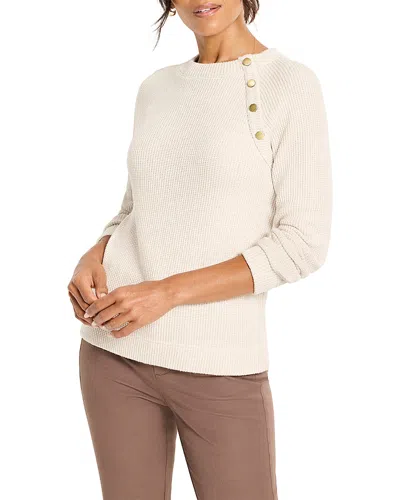 Nic + Zoe Nic+zoe Soft Thermal Button Trim Top In White