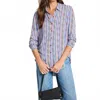 Nic + Zoe Solstice Stripe Shirt In Purple Multi In Blue
