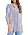 Nic + Zoe Solstice Stripe Shirt In Purple Multi