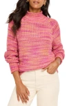 Nic + Zoe Nic+zoe Space Dye Cotton Blend Sweater In Pink