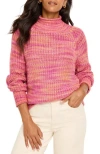 Nic + Zoe Nic+zoe Space Dye Cotton Blend Sweater In Pink Mix