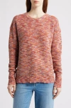 Nic + Zoe Nic+zoe Space Dye Cotton Sweater In Burgundy