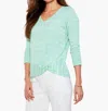 Nic + Zoe Spacedye Vital Twist Sweater In Green Mix In Multi
