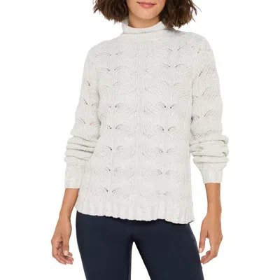 Nic + Zoe Cable Sparkle Sweater In Reflection In Multi