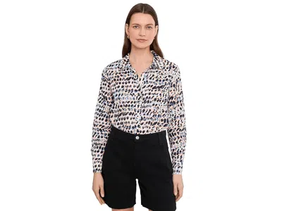 Nic + Zoe Spotted Core Cotton Shirt Women's Clothing Indigo Multi: Lg