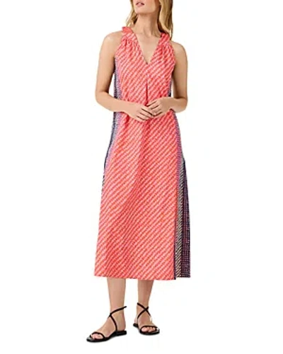 Nic + Zoe Nic+zoe Spotty Stripes Sleeveless Midi Dress In Pink Multi