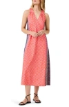 Nic + Zoe Nic+zoe Spotty Stripes Sleeveless Midi Dress In Pink Multi