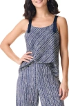 Nic + Zoe Spring Rain Tank In Dk Indigo Multi In Indigo Multi