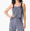 Nic + Zoe Spring Rain Tank In Dk Indigo Multi In Multi