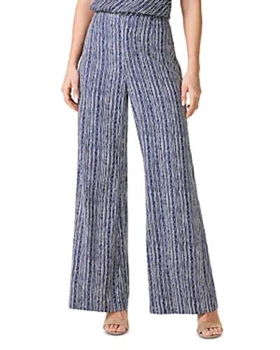 Nic + Zoe Nic+zoe Spring Rain Stripe Wide Leg Pants In Indigo Multi