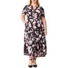Nic + Zoe Nic+zoe Spring Shadow Daydream Tiered Midi Dress In Black Multi