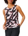 Nic + Zoe Nic+zoe Spring Shadow Cowl Neck Tank In Black Multi