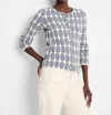 Nic + Zoe Stacked Medallions Knit Jacket In Indigo Multi In Blue