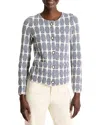 Nic + Zoe Stacked Medallions Knit Jacket In Indigo Multi In Indigo Multi