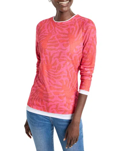 NIC + ZOE NIC + ZOE STAMPED LEAVES DOUBLE LAYER TOP