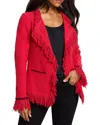 Nic + Zoe Nic+zoe Statement Fringe Mix Knit Jacket